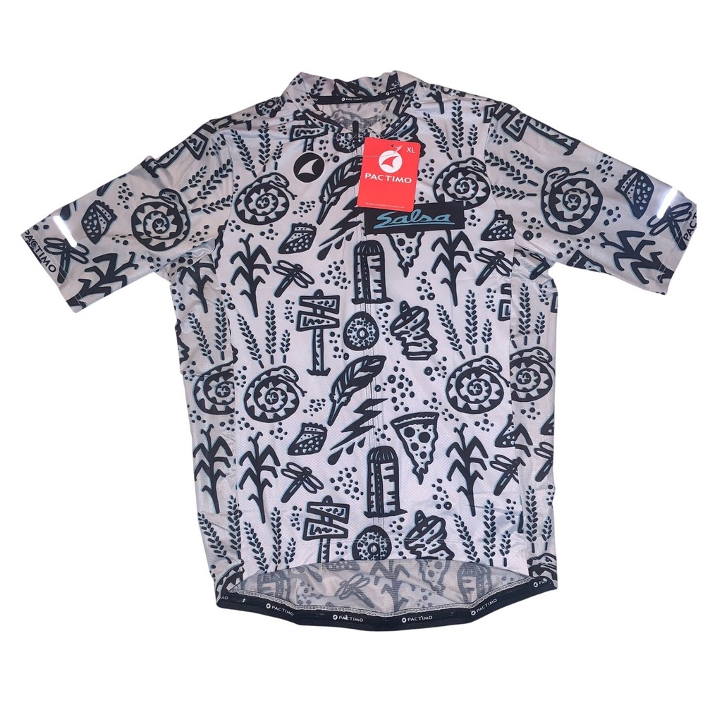 Pactimo Salsa Cycles Ascent Aero Mesh Cycling Jersey Men XL White Black JT6248